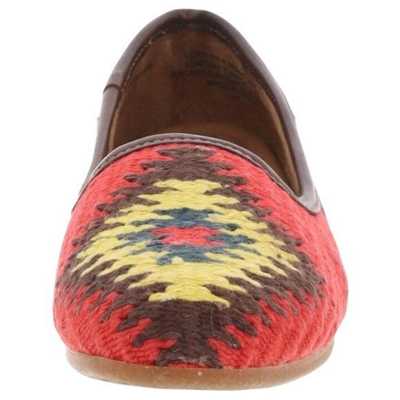 NEW Born Giselle Knit Leather Textile Loafers Red Multi Size 6.5 Western Flats - Picture 2 of 10